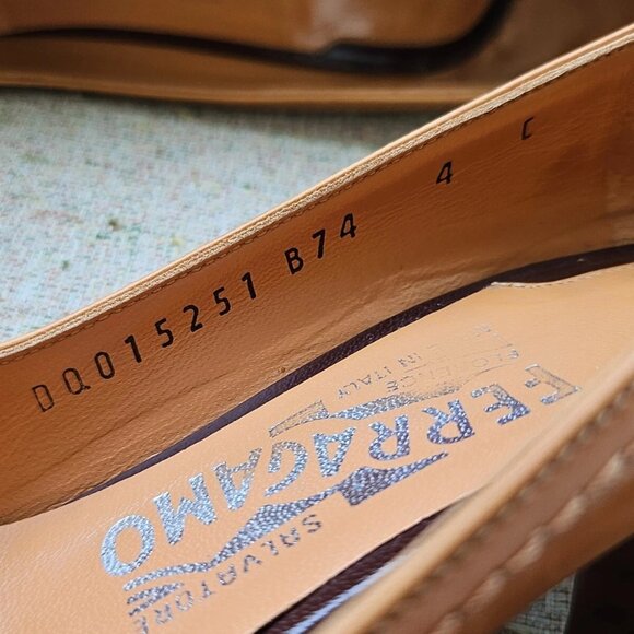 Vintage Salvatore Ferragamo Women Heel Sandal Shoe Leather Upper made Italy 4C - Picture 5 of 10